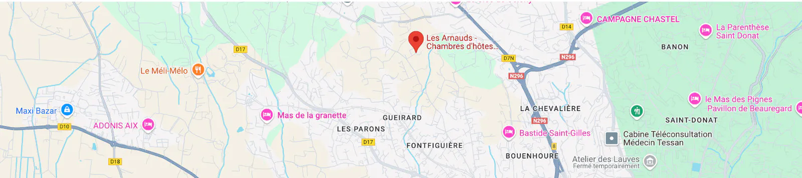 Location Map Les Arnauds - Bed & Breakfast - Aix-en-Provence